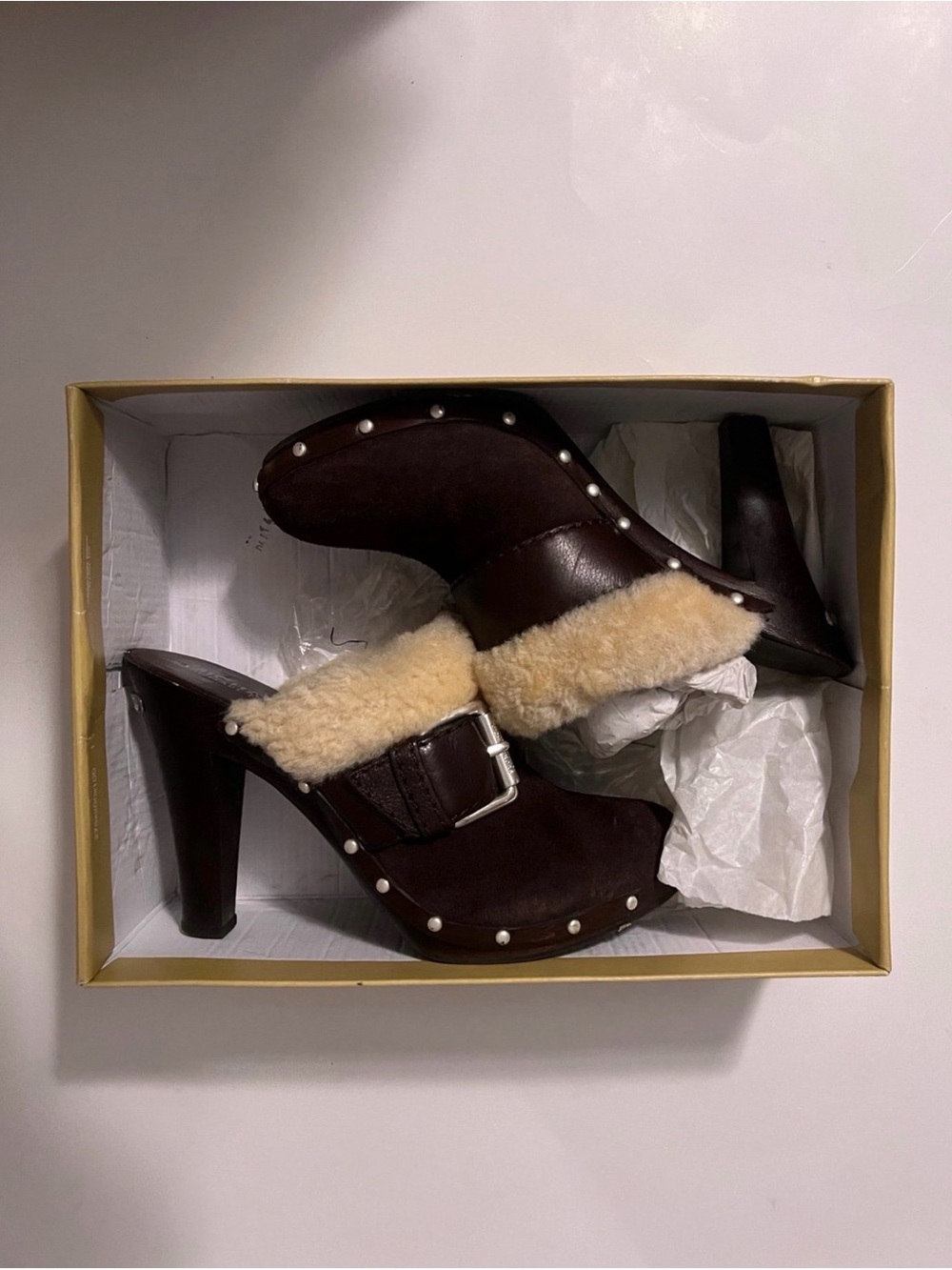 Michael Kors Brown Suede High Heel Mules